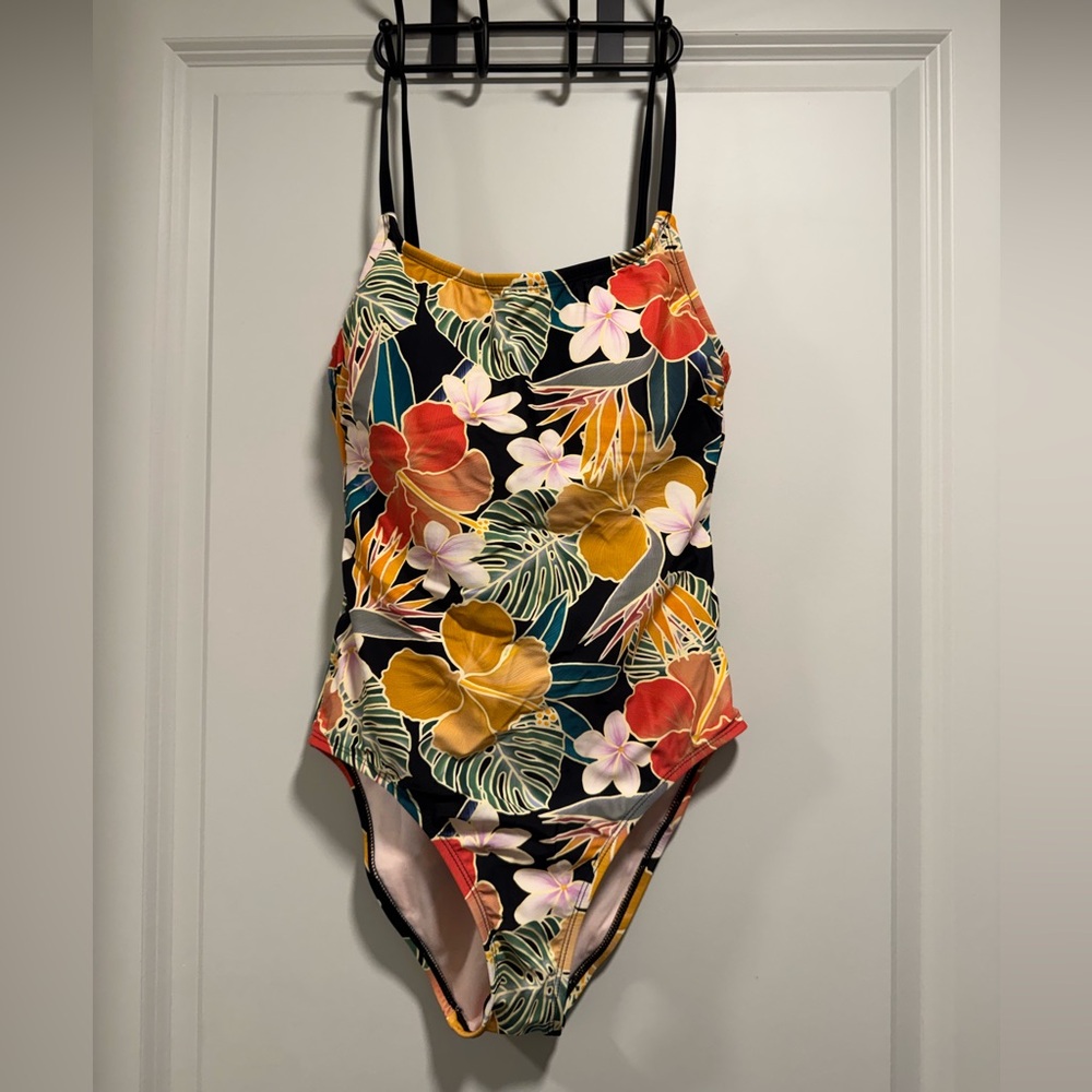 Hurley Floral One Piece Swimsuit - Black, Red, Yellow, Green, Pink - Picture 3 of 5